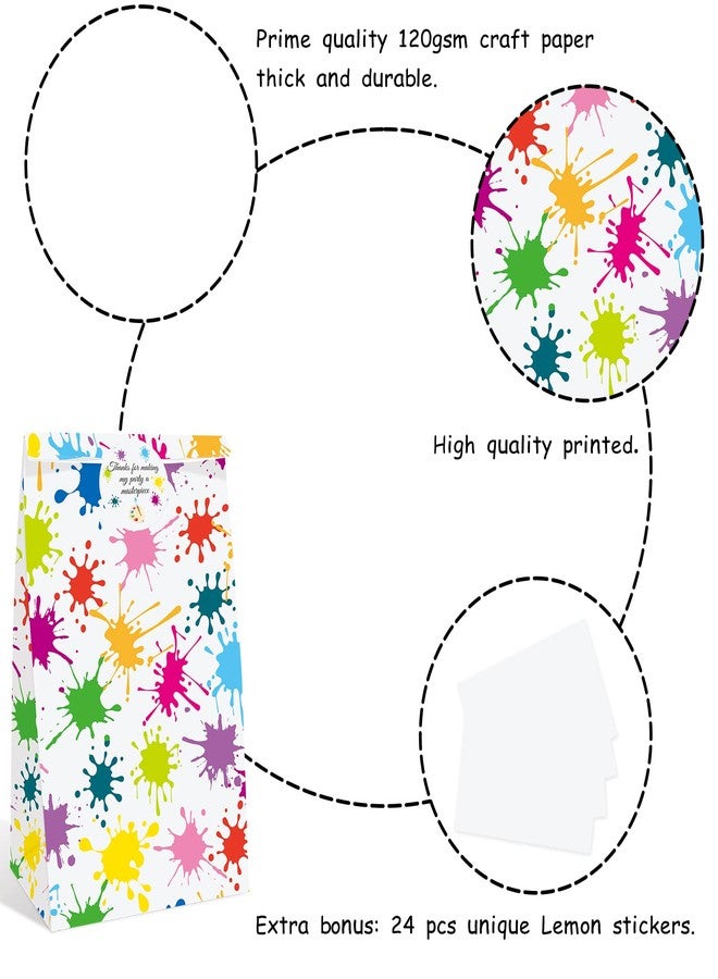 MOAXMOA 24 Pack Slime Party Favors Goodie Bags Painting Candy Gift Treat Bags with Stickers, Slime Art Theme Birthday It's Slime Time Party Decorations Supplies - Image 4